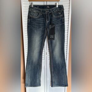ReRock For Express Boot bootcut blue jeans NWT Womens size 6R 6 Regular stretch